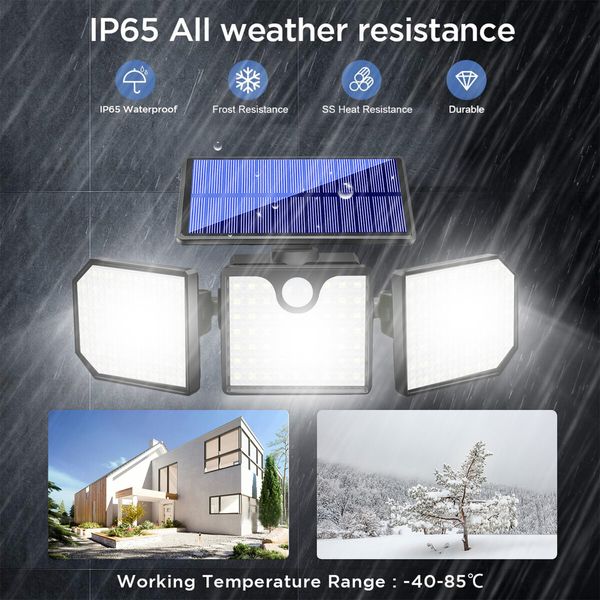 Solar Motion Sensor Light  LED Solar Lighting Wall & Warning Light Flashing Cyclically Waterproof for Outdoor Courtyards Hallways Pools