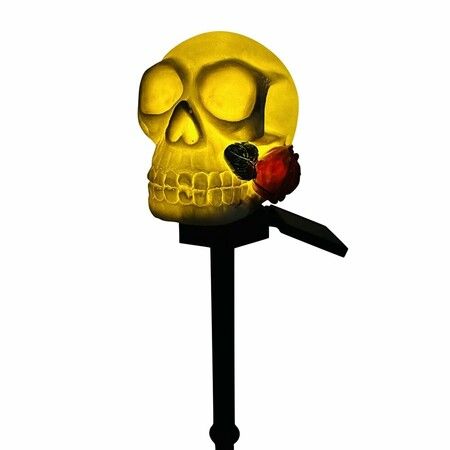 Halloween Skull Pathway Lights, Garden Stake Lights Halloween Outdoor Decorations, Waterproof  3D LED Skull Halloween Decor for Yard Porch Lawn Pathway Garden