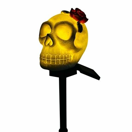 Halloween Skull Pathway Lights, Garden Stake Lights Halloween Outdoor Decorations, Waterproof  3D LED Skull Halloween Decor for Yard Porch Lawn Pathway Garden