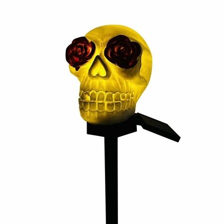 Halloween Skull Pathway Lights, Garden Stake Lights Halloween Outdoor Decorations, Waterproof  3D LED Skull Halloween Decor for Yard Porch Lawn Pathway Garden