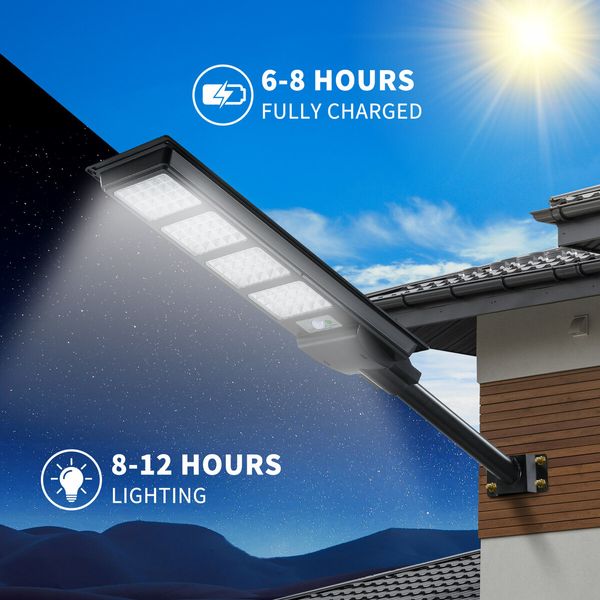 320 LED Solar Street Light 400W Remote Outdoor Garden Security Wall Lamp Floodlight Motion Sensor Flood Down Parking Lot Spot Pole Waterproof