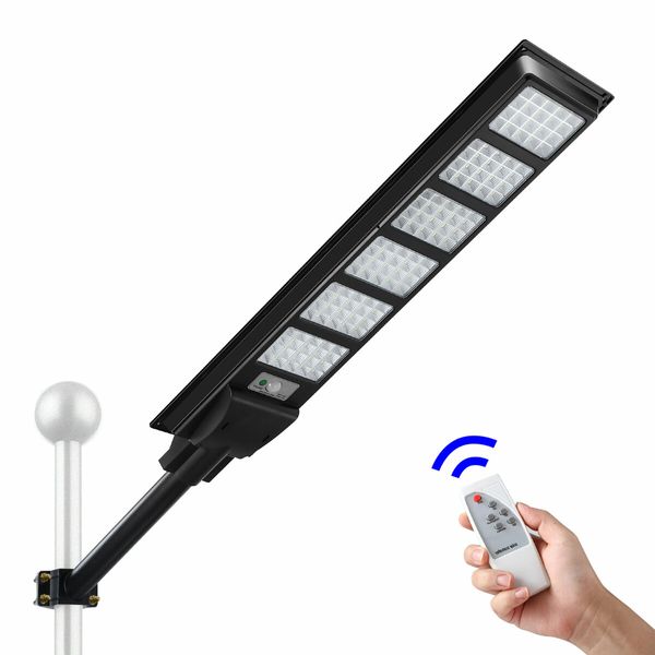 600W Solar Street Lights 480 LED Floodlight Motion Sensor Outdoor Garden Yard Security Flood Down Lamp Remote Control Waterproof Parking Lot Spot Pole