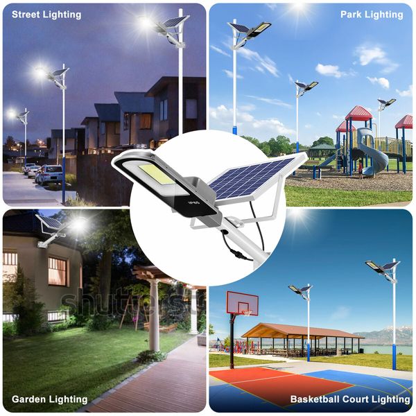 358 LED Solar Light 100W Street Sensor Remote Outdoor Garden Wall Flood Down Lamp Security Parking Lot Spot Floodlight Pole Waterproof