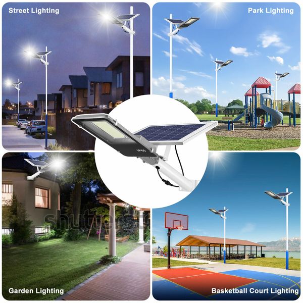 597 LED Solar Light 200W Outdoor Garden Street Security Lamp Floodlight Remote Sensor Wall Flood Down Parking Lot Spot Pole Waterproof