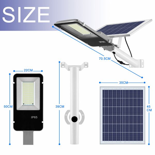 812 LED Solar Street Light 300W Remote Outdoor Garden Security Wall Lamp Floodlight Sensor Flood Down Parking Lot Spot Pole Waterproof