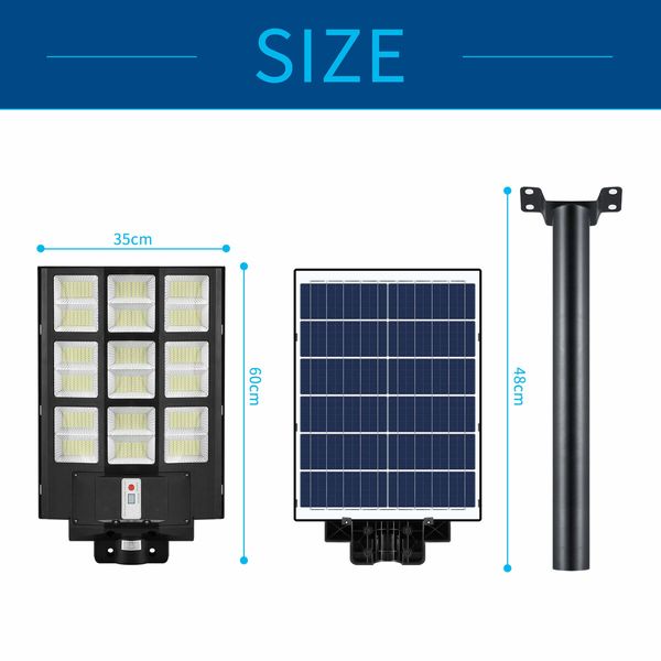 800W LED Solar Street Light Commercial Road Flood Lamp Motion Sensor Remote Outdoor Garden Wall Dusk To Dawn Patio Parking Lot Waterproof