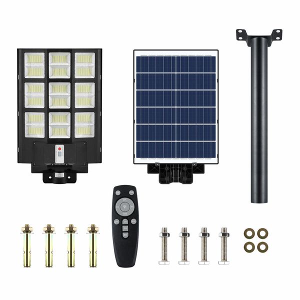 800W LED Solar Street Light Commercial Road Flood Lamp Motion Sensor Remote Outdoor Garden Wall Dusk To Dawn Patio Parking Lot Waterproof