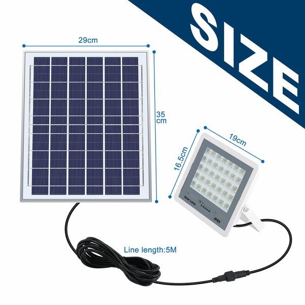 140 LED Solar Flood Light Sensor Street Outdoor Garden Remote Security Wall Lamp Floodlight Outside Waterproof Yard Driveway Patio Parking Lot 100W