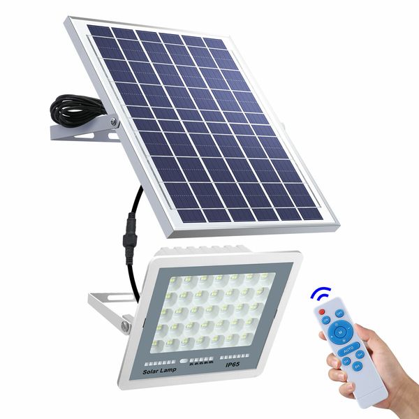 140 LED Solar Flood Light Sensor Street Outdoor Garden Remote Security Wall Lamp Floodlight Outside Waterproof Yard Driveway Patio Parking Lot 100W