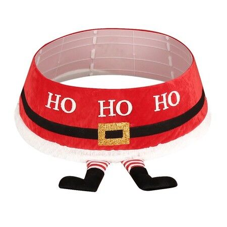 Christmas Tree Collar,Xmas Red Tree Ring for Artificial Trees,Foldable Reusable Tree Box Decor for Home,School,Office Party Decoration Santa Claus