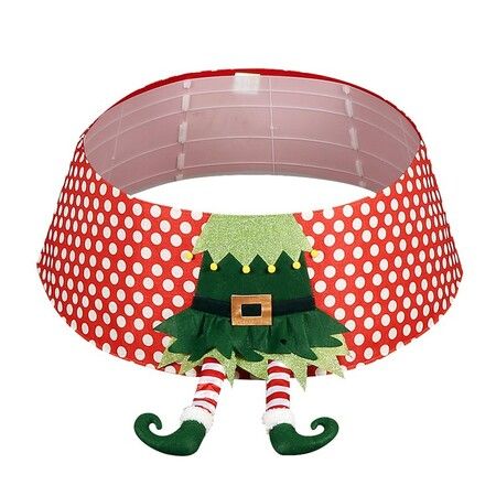 Christmas Tree Collar,Xmas Red Tree Ring for Artificial Trees,Foldable Reusable Tree Box Decor for Home,School,Office Party Decoration