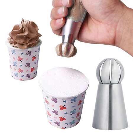 3pc Sphere Ball Russian Icing Piping Nozzles Tips Cake Decor Pastry Cupcake Set for Home,Cake Shop and Commercial