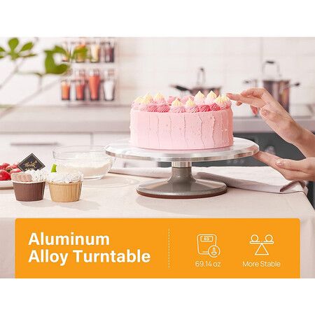 Aluminium Alloy Revolving Cake Stand 12 Inch Rotating Cake Turntable for Cake, Cupcake Decorating Supplies