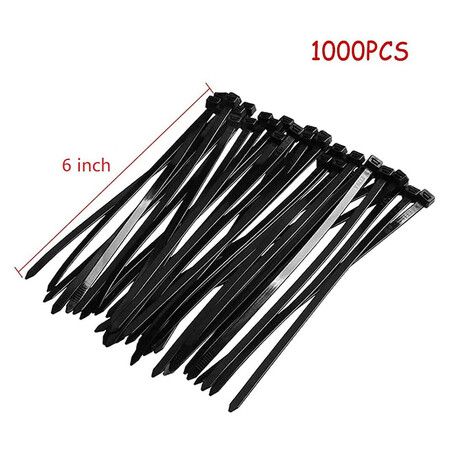 Self Locking Wire Cable Zip, 1000 Pcs Tie Fasten Wrap 6 Inch Nylon Zip Tie By Magicorange (3X150mm, Black)