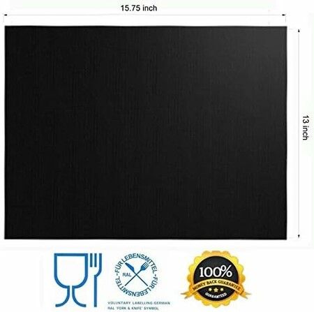 Grill Mat Set of 5, 100% Non-Stick BBQ Grill Mats for Electric Grill Gas Charcoal BBQ 40x33 cm, Black