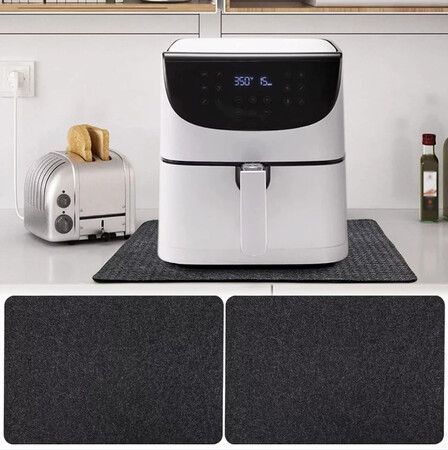 2 Pcs Air Fryer Heat-resistant Mat Pad Countertop Protector Mat for Countertops with Sliding Function for Air Fryer Blender