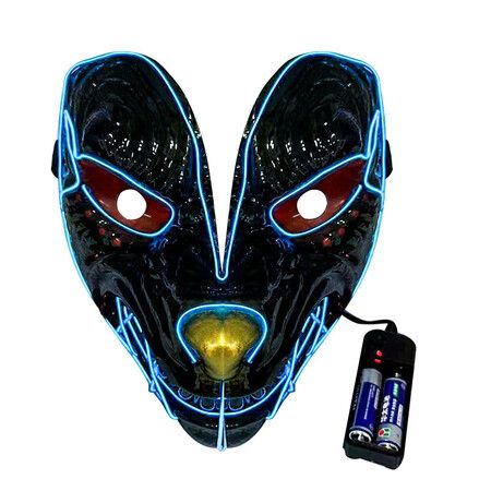 Halloween Mask,LED Light up Mask Scary mask for Man Kids Cosplay Halloween Costume Masquerade Parties