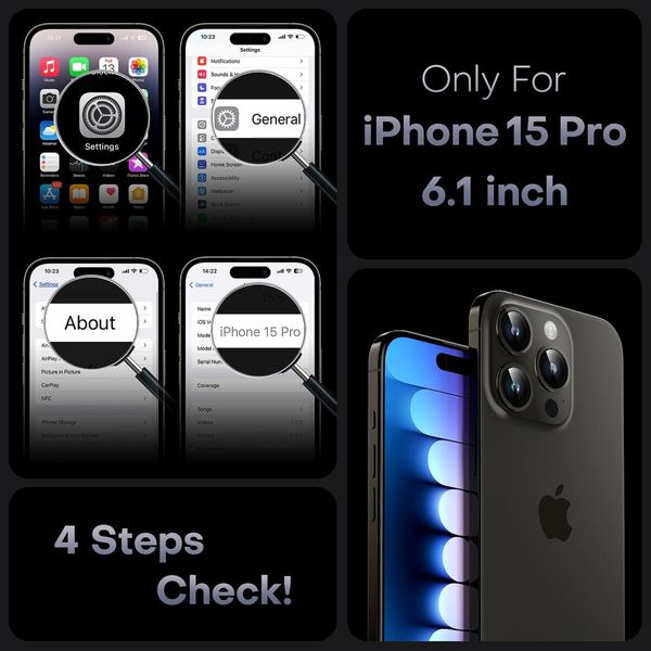 3 in 1 Magnetic for iPhone 15 Pro Case,Upgraded [Full Camera Protection] with 2 Screen Protector,Fit for MagSafe,[Military Grade Drop Protection] Translucent Matte Back Phone Case 6.1 Inch,Black