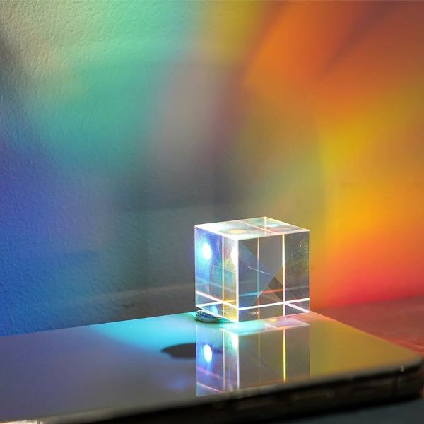 20mm RGB Dispersion Prism Optical Glass X-Cube Prism for Teaching Light Spectrum Physics- Gift of Light