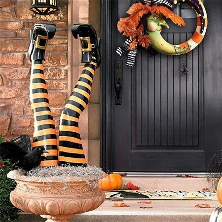 Halloween Witch Legs/Halloween Decorations/Evil Witch Legs/Holiday Decorations/Front Yard Courtyard Lawn Garden Party Decoration Garden Decoration Props