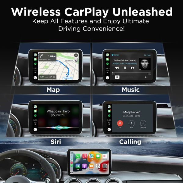 Wireless Carplay Adapter,2023 Style for Apple OEM Wired CarPlay,Convent Wired to Wireless CarPlay Dongle for Car with USB A/USB C,Wireless Control Plug & Play Easy Setup