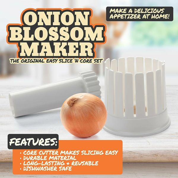 Onion Blossom Maker Set, All in One Blooming Set w Core Cutter and Knife Guide