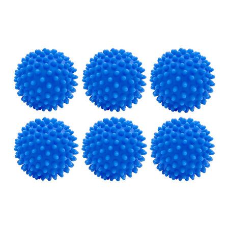 6.5CM Plastic Dryer Balls Laundry Reusable of Blue Colors with Mesh Laundry Bag (Pack of 6 )