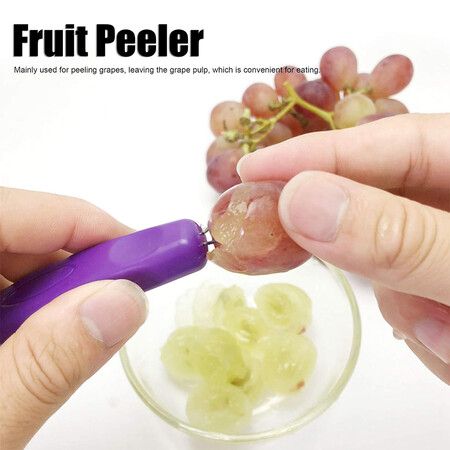 Grape Peeler, Fruit Grape Skin Peeler Remover Mini Portable Kitchen Gadget Peeling Tool Purple 7.0x0.8in