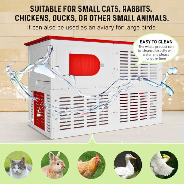 Chicken Run Coop Bird Cage Pet Enclosure Cat Duck House Rabbit Hutch Nesting Box Hen Fence Bunny Chook Backyard Outdoor