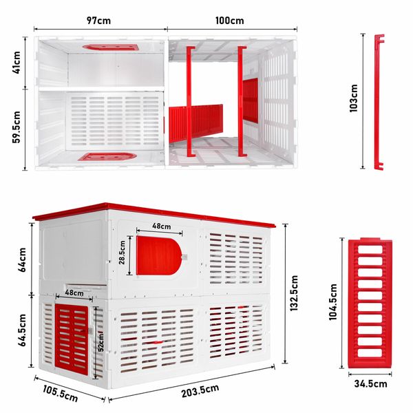 Chicken Run Coop Bird Cage Pet Enclosure Cat Duck House Rabbit Hutch Nesting Box Hen Fence Bunny Chook Backyard Outdoor