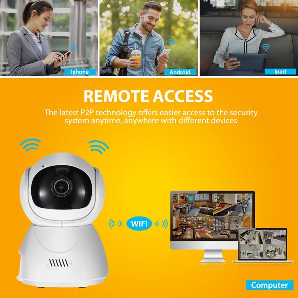 Wireless Security Camera 1080P 2MP WiFi IP CCTV Home Surveillance System Spycam Night Vision APP Motion Detection PTZ Cam Waterproof