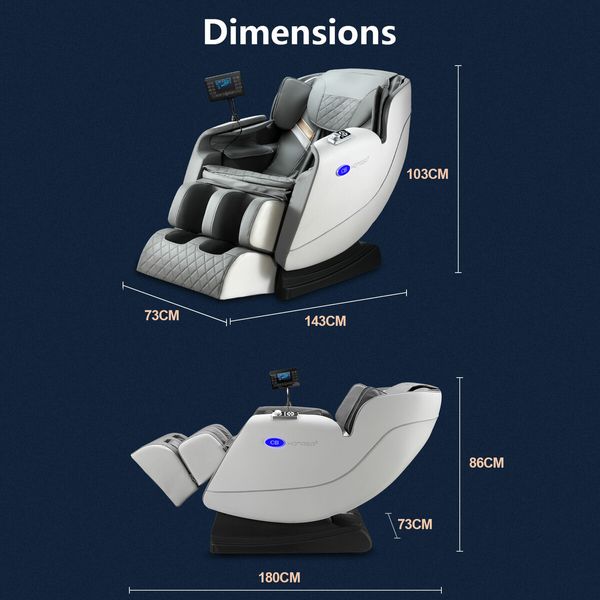 Full Body Massage Chair Massager Therapy Massaging Machine Shiatsu Spa Deep Tissue Relax Foot Back Neck Leg Shoulder Head Home Recliner