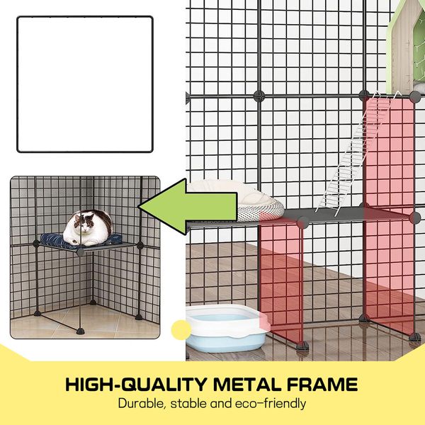 Cat Cage DIY Enclosure Pet Crate Rabbit Hutch Pet Scene Kitty Kennel Bunny Ferret Home Playpen Detachable Metal Wire