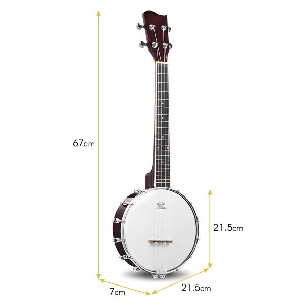 Melodic 4 String Banjo Beginner Music Instrument w / Picks 20 Frets 12 Brackets Gift