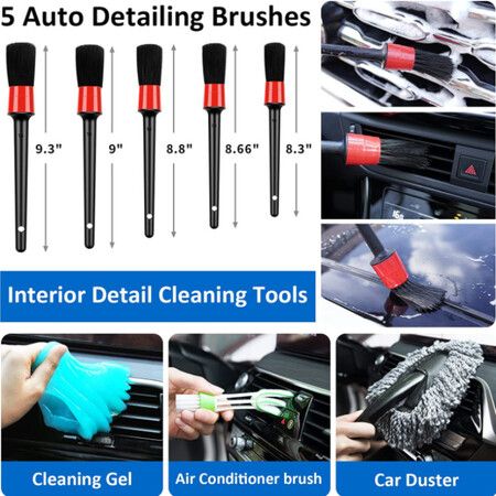 Car Wash Cleaning detailing Kit 33Pcs High Power Portable Car Vacuum Cleaning Kit Foam Buffing Pads Drill Brush Polishing Kit