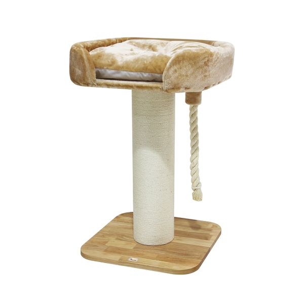 Cat Scratching Post Perch Bed Kitten Climbing Tower Tree Play Gym Scratcher Wooden Pet Furniture House Stand Dangling Sisal Rope 98cm Tall