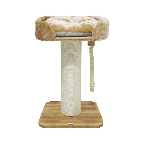 Cat Scratching Post Perch Bed Kitten Climbing Tower Tree Play Gym Scratcher Wooden Pet Furniture House Stand Dangling Sisal Rope 98cm Tall