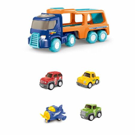 5pcs Cars Toys Toddlers Boys Girls Gift Trailer  Transport Truck Pull Back Trucks, Carrier Steering Construction Truck Carrier