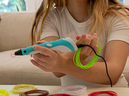 3D Printing Pen with Display - Includes 3D Pen, 3 Starter Colors of PLA Filament, Stencil Book