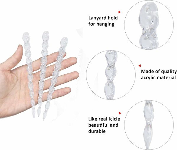 12 pcs icicles Ornament Christmas Tree Ornaments Set and  10CM Crystal Thread Christmas Decoration