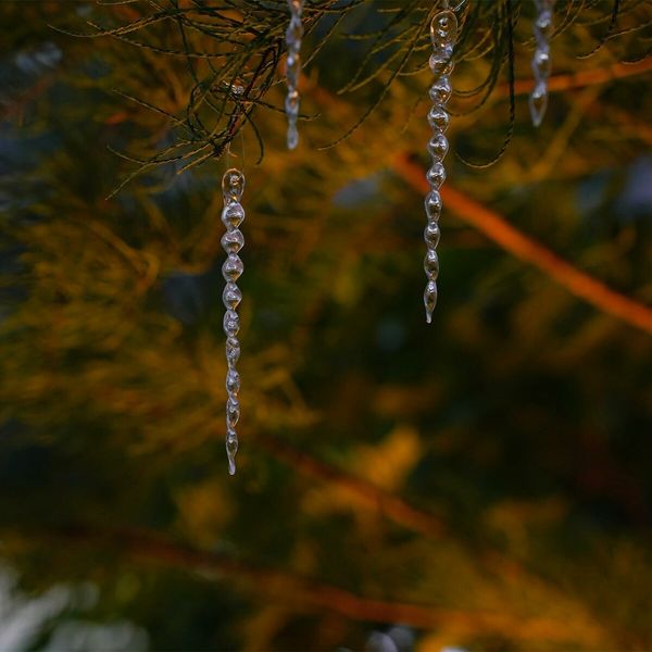 12 pcs icicles Ornament Christmas Tree Ornaments Set and  10CM Crystal Thread Christmas Decoration