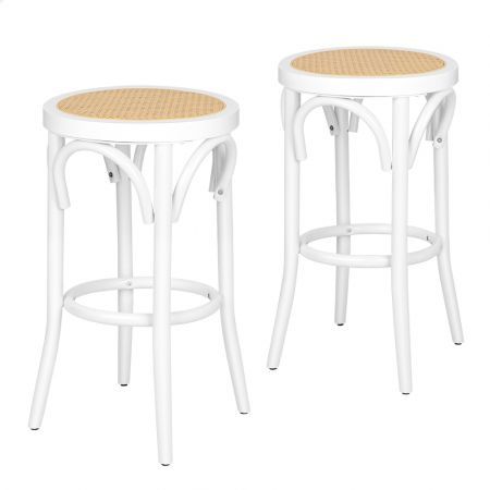 ALFORDSON 2x Bar Stools Kitchen Vintage Chair Rattan Mesh Seat Renata White