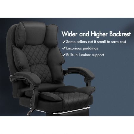 ALFORDSON Office Chair Footrest Executive Fabric Black