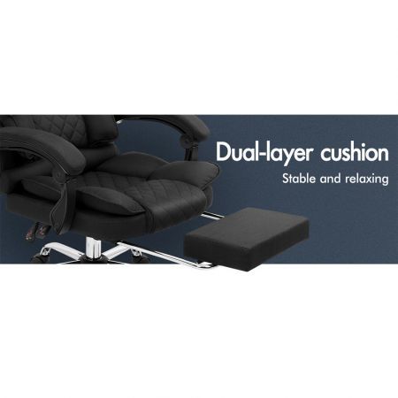 ALFORDSON Office Chair Footrest Executive Fabric Black