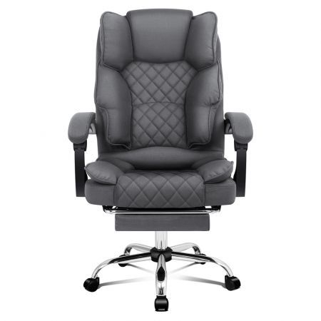 ALFORDSON Office Chair Footrest Executive Fabric Grey