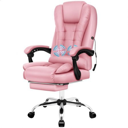 ALFORDSON Massage Office Chair Executive Fabric Seat Gaming Computer Racer Fabric Grey