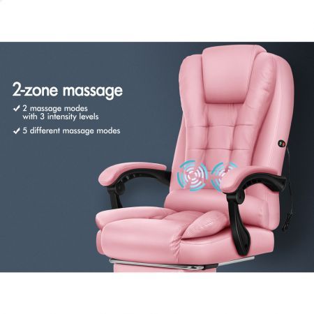 ALFORDSON Massage Office Chair Executive Fabric Seat Gaming Computer Racer Fabric Grey