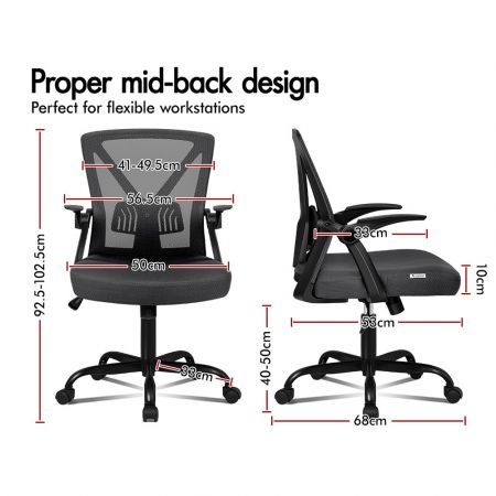 ALFORDSON Mesh Office Chair Executive Fabric Tilt Seat Gaming Computer Grey