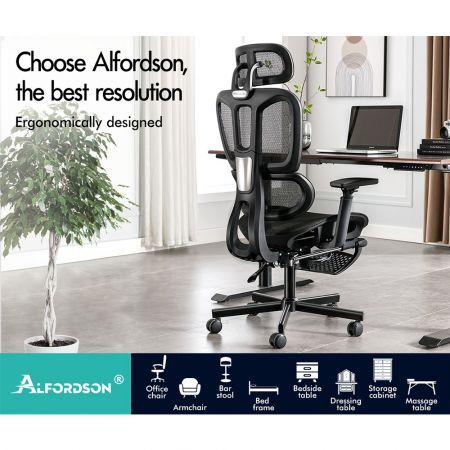 ALFORDSON Ergonomic Office Chair Mesh Executive Seat Work Computer Gaming Black