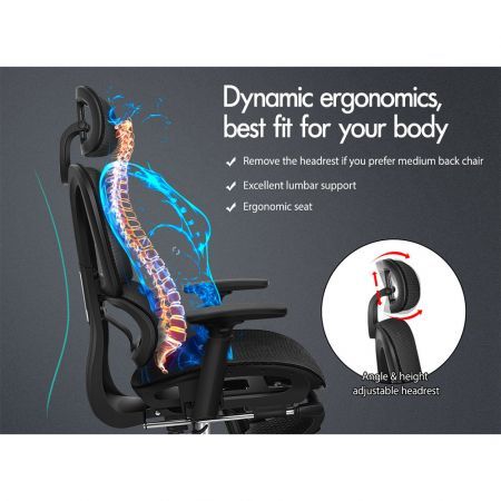 ALFORDSON Ergonomic Office Chair Mesh Executive Seat Work Computer Gaming Black